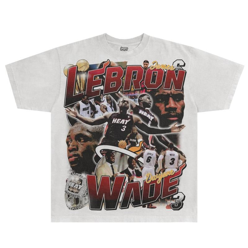 LeBron & Wade '12 13 Heat ClaTEE VINTAGE SPORT FANic T-Shirts