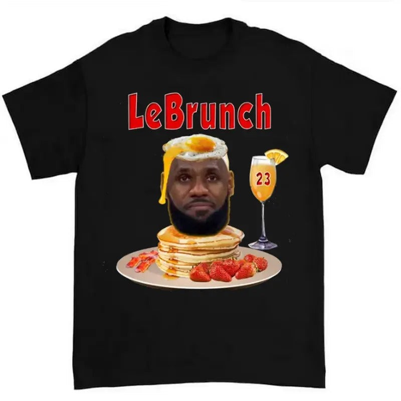 LeBrunch Funny LeBron Pancake Highlighting Brunch Parody Washed Streetwear T-Shirts