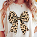 Leopard Print Coquette Bow Cheetah Print Bow Shirt Leopard Pattern Ribbon T-Shirts