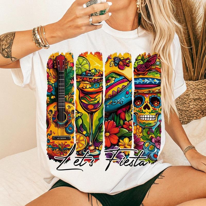 Let'S Fiesta Cinco De Mayo Mexico Tequila Shirt Margarita Tacos Mexican Party Festival 2025 T-Shirts
