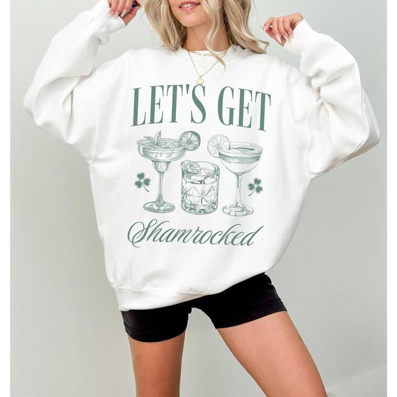 Lets Get Shamrocked St Patricks Day St Paddys Day Funny St Patricks Day Drinking Shirt St Pattys Pub Crawl T-Shirts