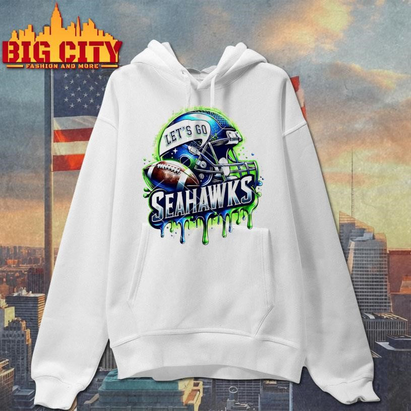 Let’s Go Seahawks Football Helmet Drip Style Shirt