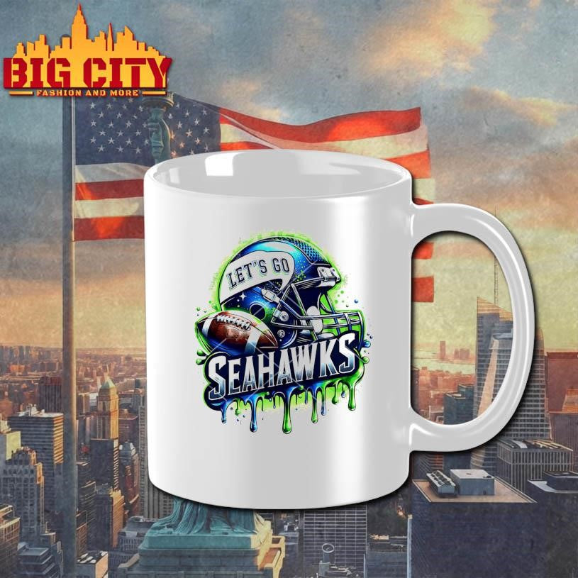 Let’s Go Seahawks Football Helmet Drip Style Shirt