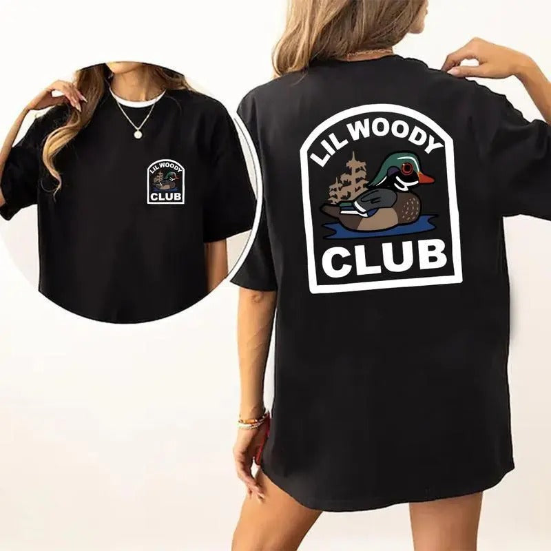 Lil Woody Club Short Sleeve Soft Comfy Cotton Fabric 2 Side Classic Cotton Perfect Printed Shirtstyle{N002}2 T-Shirts