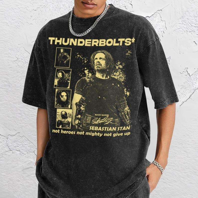 Limited Bucky Barnes Not Heroes Not Mighty Shirt Thunderbolts Shirt Florence Pugh Shirt Cotton T-Shirts