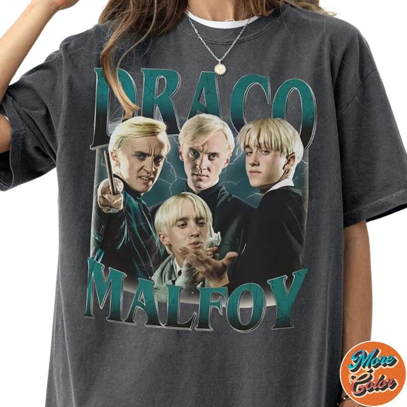 Limited Draco Malfoy Movie Vintage Shirts Cotton Crew Neck Size S 3XL Menswear Top Womenswear Top Underwear Streetwear T-Shirts