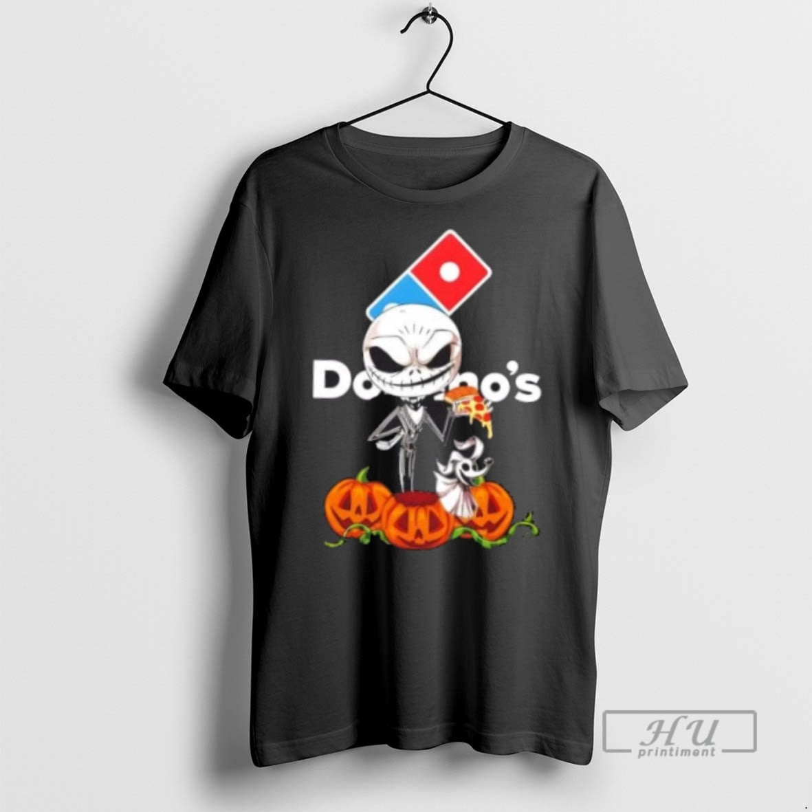 Limited Edition Dominos X Jack Skellington Pumpkins Halloween Graphic Tee Shirt Sweatshirt Hoodies