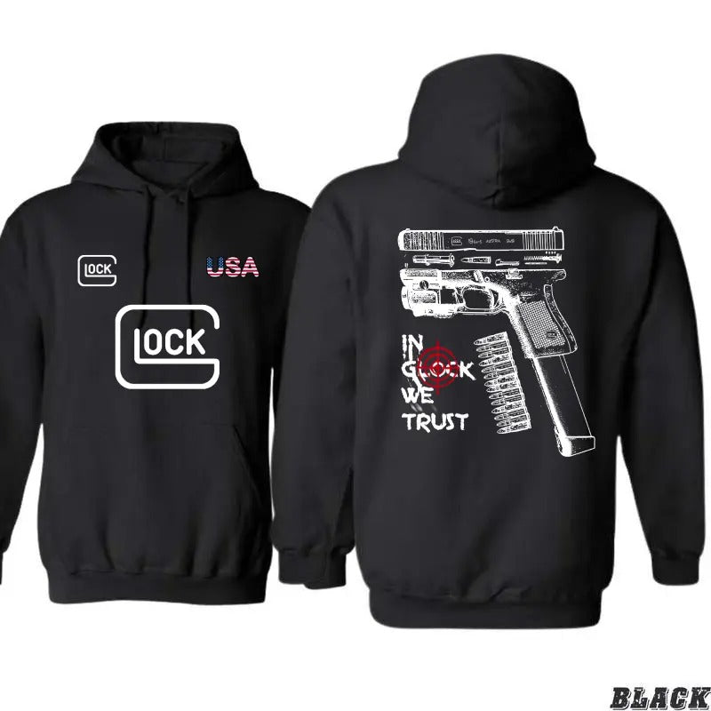 Lock USA 2 Side Glock We Trust Sarcastic Classic Cotton All Sizes Him Her T-Shirts