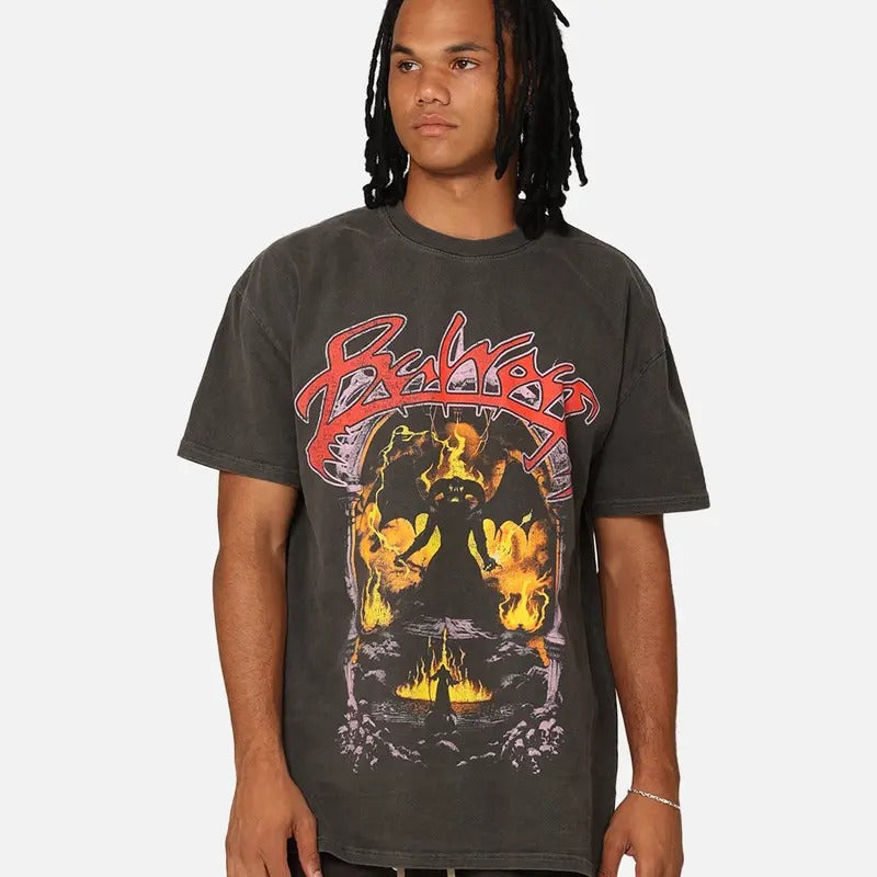 Lord Rings Balrog Vintage Black Trending Movie Vintage 90s Movie Fans Him Her Urbanwear Shirt Fabric Menswear Top Casual Streetwear Cotton T-Shirts