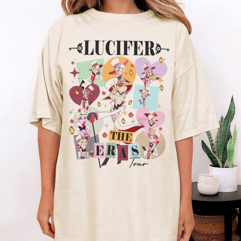Lucifer Eras Tour Inpired Lucifer Morningstar Lucifer Hazbin Hotel Lucifer Vivziepop Cartoon T-Shirts