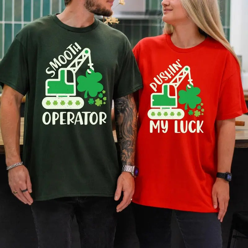 Lucky Crane St Paddys Shirt Couple Matching Shirt Couples St Patrick'S Day Matching Couple T-Shirts