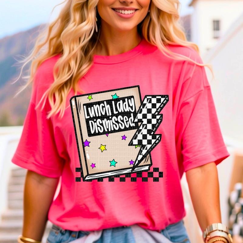 Lunch Lady Book DTF Transfers THIS IS NOT SHIRT T-Shirts