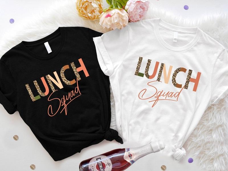 Lunch Squad Shirt Matching Lunch Lady Shirts Cafeteria Worker Leopard Lunch Squad School Group Shirts T-Shirts