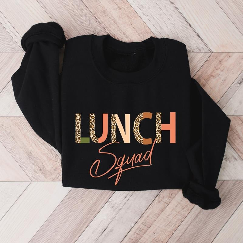 Lunch Squad Matching Lunch Lady Cafeteria Worker Leopard Lunch Squad School Group T-Shirts