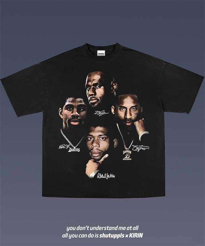 [BLACK] KAREEM KOBE JAMES MAGIC VINTAGE SPORT FAN T-Shirts