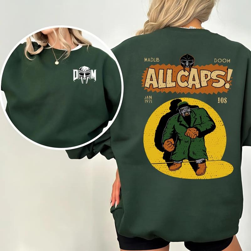 MF Doom Madlib All Caps 2 Sided Streetwear Casual Cotton Top T-Shirts