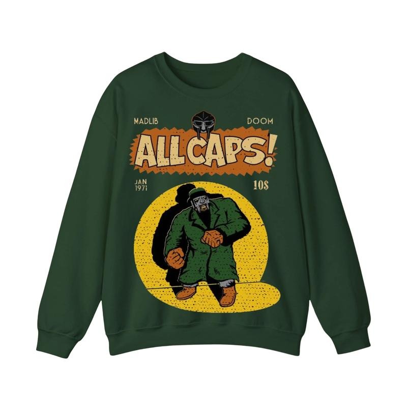 MF Doom Madlib All Caps Metal Face Menswear Streetwear Tops Casual Fabric T-Shirts