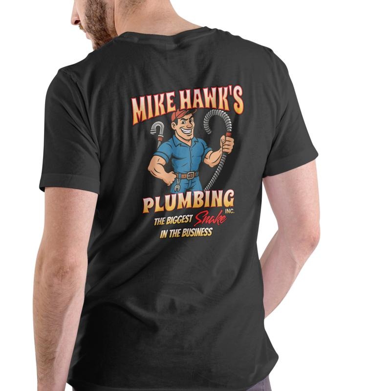 MIKE HAWK'S PLUMBING Funny Cotton T-Shirts