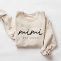 MIMI Est 2024 Grandma Life Mimi New Mom Shirt Est Mimi Classic Collar Cotton Fabric T-Shirts