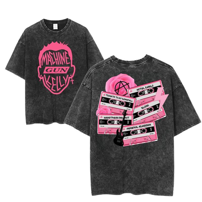 Machine Gun Kelly Cassette Tape MGK Album Archive Shirt Retro Rock Pink Grunge Concert Streetwear T-Shirts