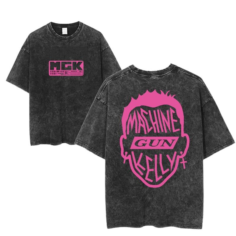 Machine Gun Kelly Head Logo MGK Rock Punk Streetwear Vintage Concert Band Grunge Top T-Shirts