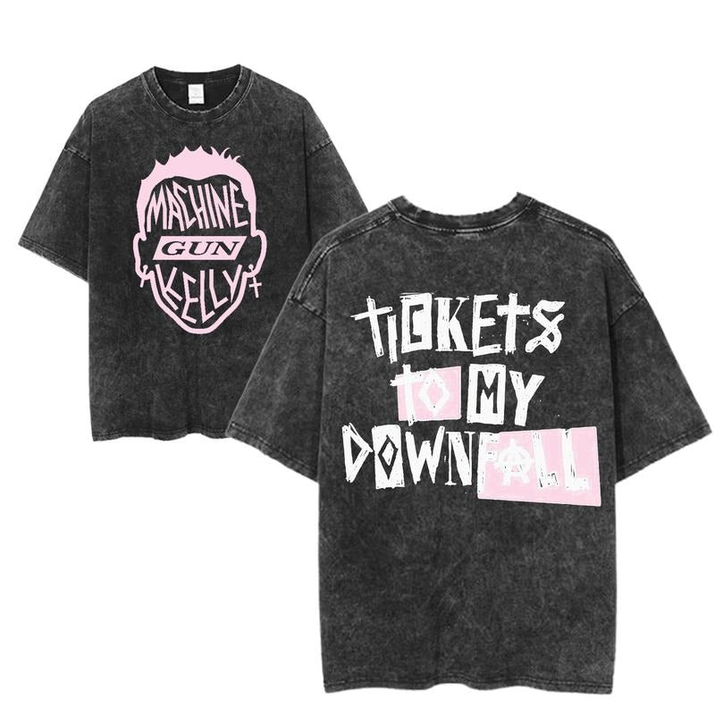 Machine Gun Kelly Tickets My Downfall MGK Album Cover Shirt Punk Rock Tour Grunge Streetwear Fan Top T-Shirts
