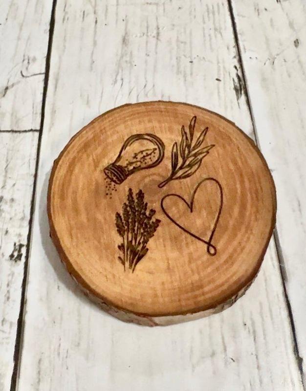 Magical Wooden Engraved Coaster Round Salt Rosemary Lavender Love Rustic Wood Slice Everyday Use & Decor T-Shirts