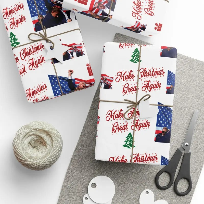 Make Great Again Trump Fist Trump Wrapping Paper Trump Wrap Pro Trump 2024 Santa Trump T-Shirts