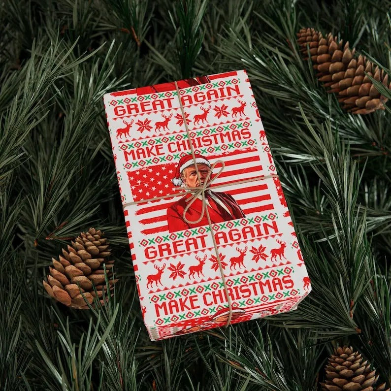 Make Great Again Trump Wrapping Paper Trump Wrap Pro Trump 2024 Santa Trump Republican T-Shirts