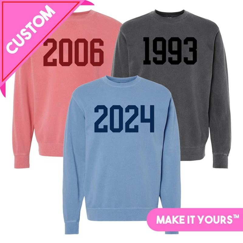 Make Yours 'Year' Cozy Crew CUSTOM YEAR Long Sleeve Vintage T-Shirts