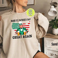 Make St Patrick'S Day Great Again USA Map America Flag Trump St Patrick'S Shirt Trump Shamrock Shirt Political T-Shirts