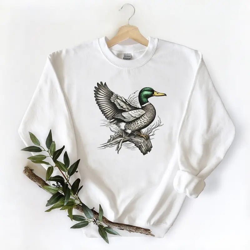 Mallard Ducks Coming Over Big Timbers Onto Water Duck Hunters Husbands Mallard Duck Lovers T-Shirts