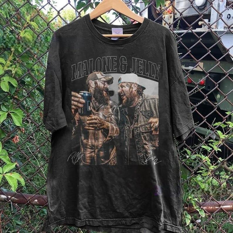 Malone & Jelly Shirt 90s Retro Rap Hip Hop Shirt Streetwear Fans T-Shirts