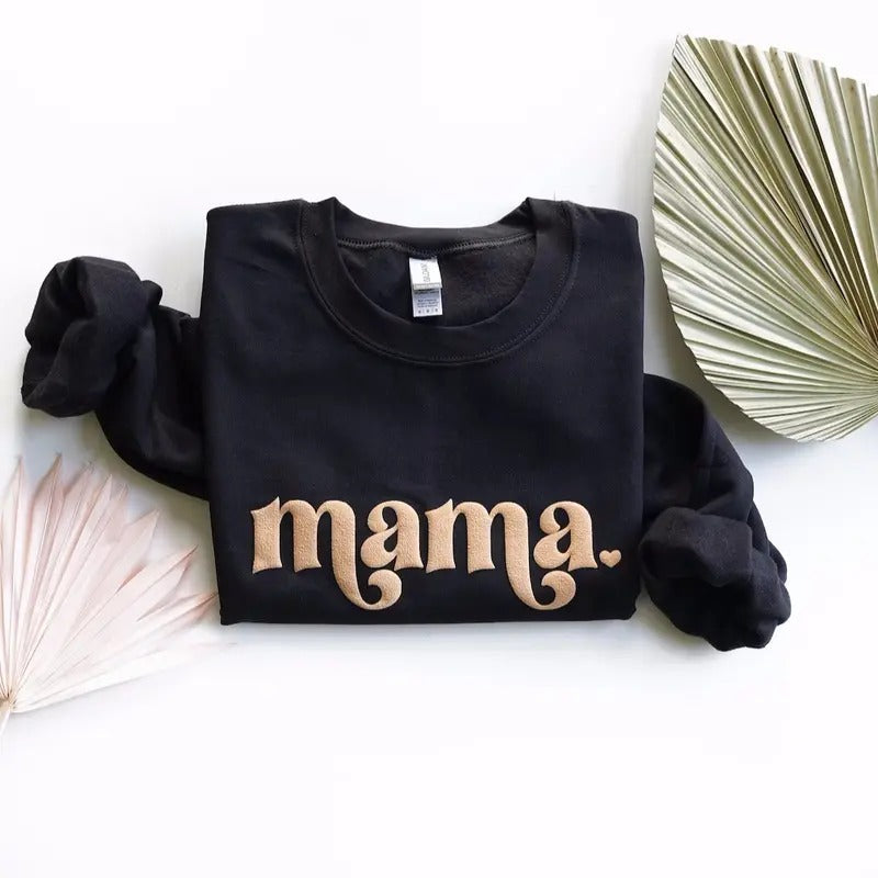 Mama Black Puff Vinyl Cotton T-Shirts