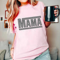 Mama Checkered Casual T-Shirts