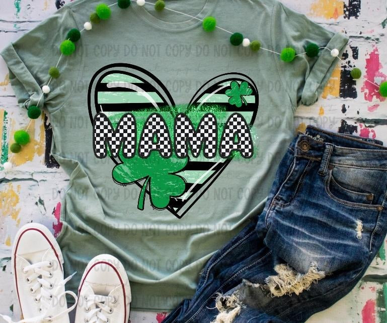 Mama Clover Heart DTF Transfers THIS IS NOT SHIRT T-Shirts
