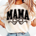 Mama Leopard Coquette Bow Varsity Mama Shirt Retro Mama Shirt T-Shirts