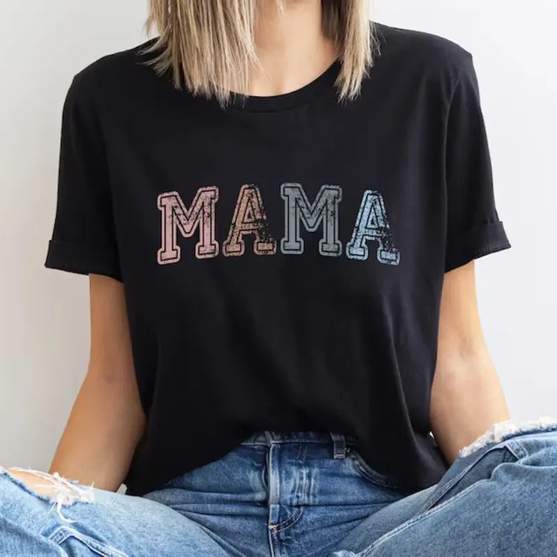 Mama Shirt Daughter Mama Her Baby Shower Mom T-Shirts