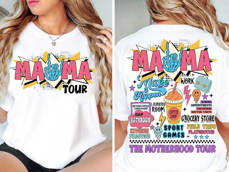 Mama Tour Gildan Motherhood Moms Mom Fit Top T-Shirts