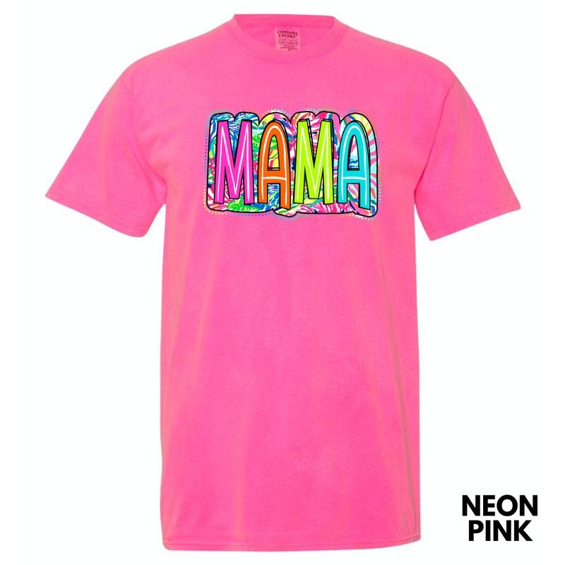 Mama Tropical Print Comfort Colors 'NLB' T-Shirts