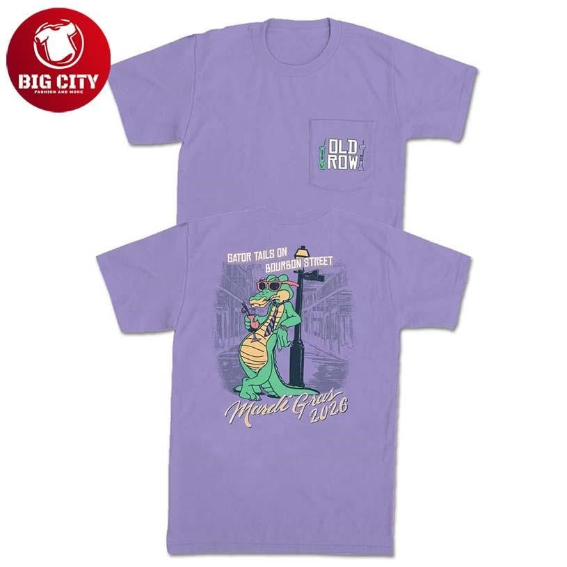 Mardi Gras 2026 Gator Tails Old Row Two Sided Shirt