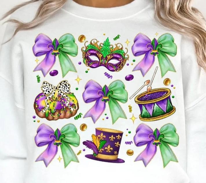 Mardi Gras Coquette DTF Transfers THIS IS NOT SHIRT T-Shirts