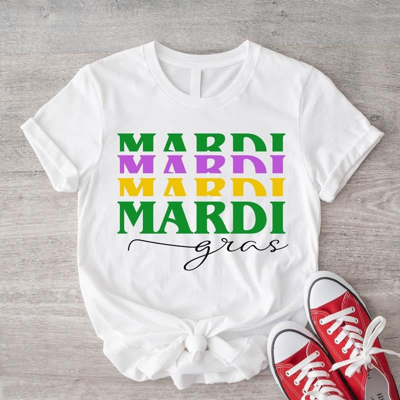 Mardi Gras Shirt Matching Carnival Shirts Mardi Gras Carnival Lover Short Sleeve T-Shirts