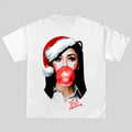 Mariah Scient Red Kitty Bubble Gum Mariah Santa Merry T-Shirts