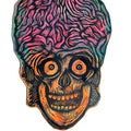 Martian Skull Woodcut Painted Shaped Wooden Panels Decor Hand Wall T-Shirts