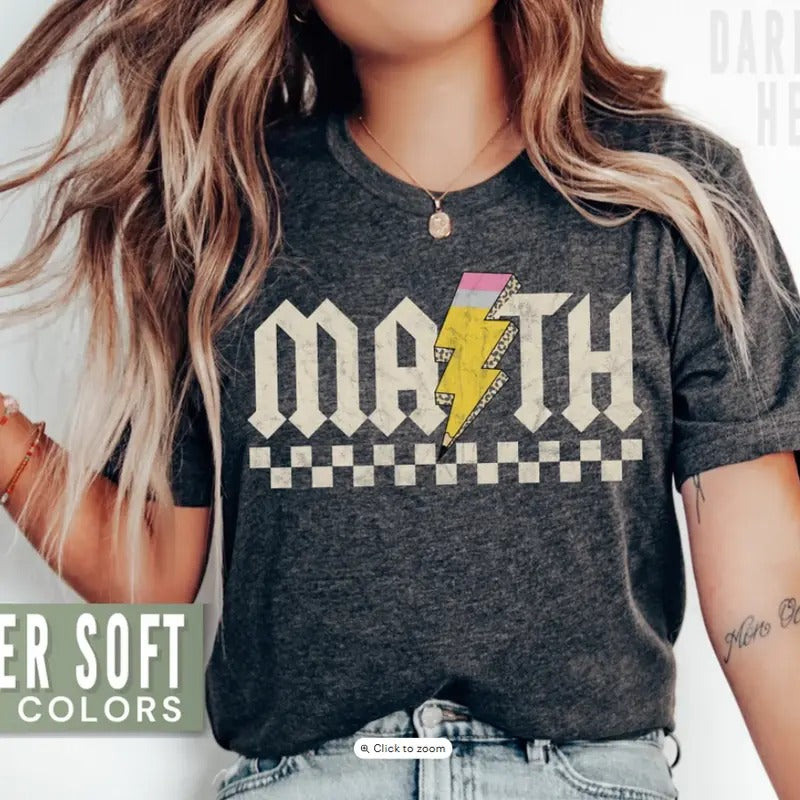 Math Teacher Shirt Retro Math Teacher Shirts High School Math Teacher Back School Teacher Appreciation Math Teacher Shirt T-Shirts