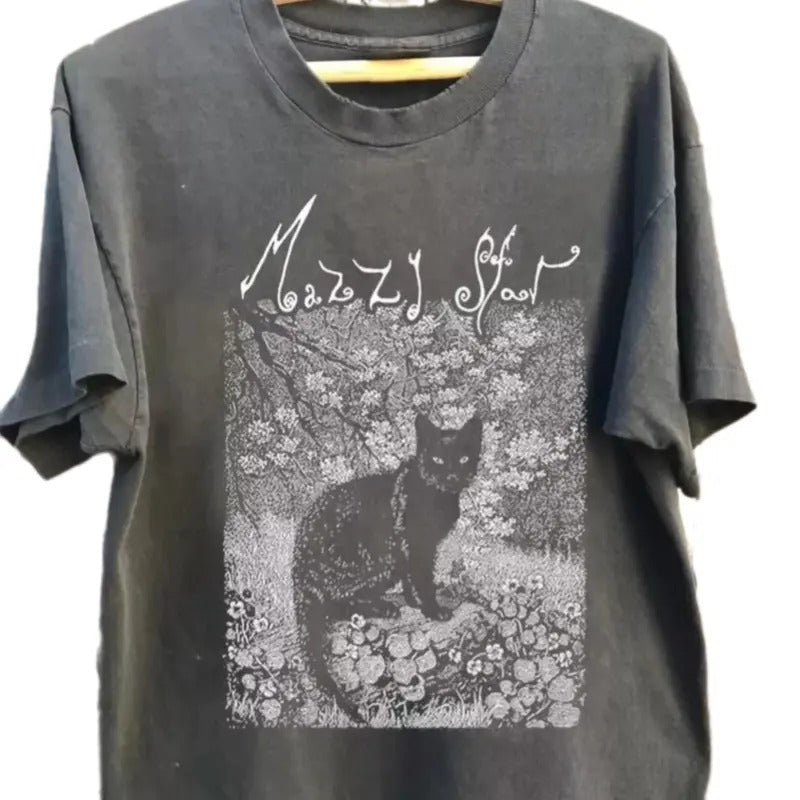 Mazzy Star Cat 90s Alternative Rock Shirt Hope Sandoval Music Top T-Shirts