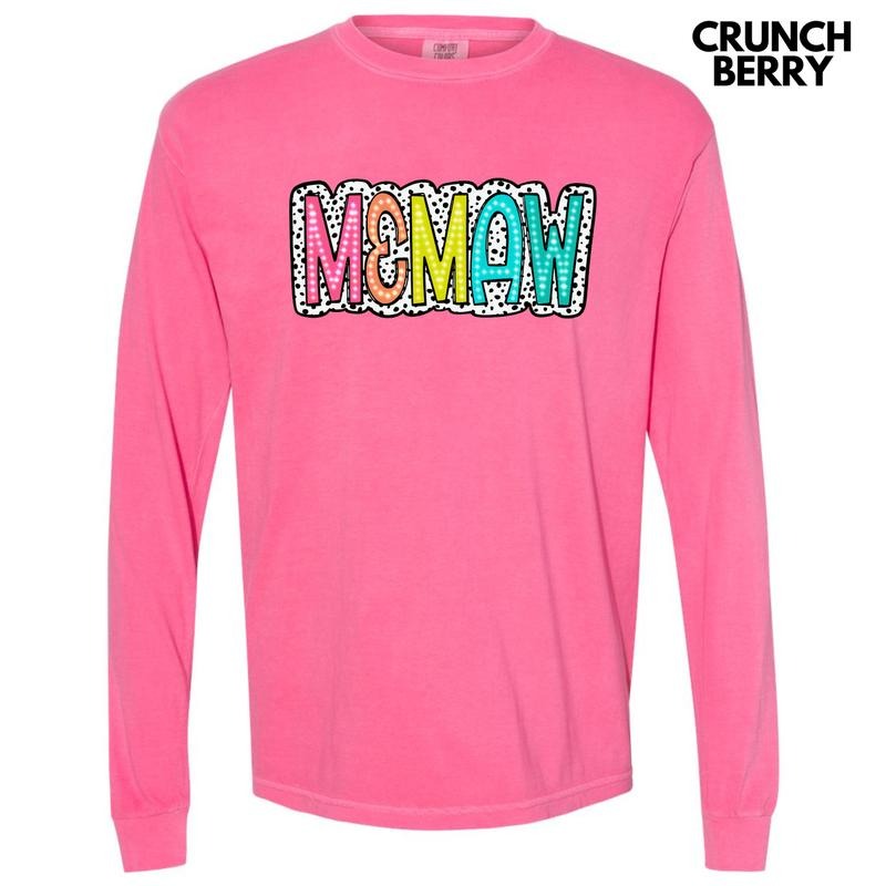 Memaw Neon Spotted Long Sleeve Comfort Colors 'NLB' T-Shirts