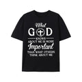 Casual "What God Knows" Print Crew Neck Short Sleeves Summer Made USA T-Shirts