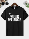 Casual Letter Print Round Neck DRG Streetwear Regular Fit DRG Summer Comfy Breathable Top Daily Menswear Planbtwistedtea T-Shirts
